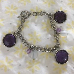 3/$20 Purple Beaded Charm Bracelet